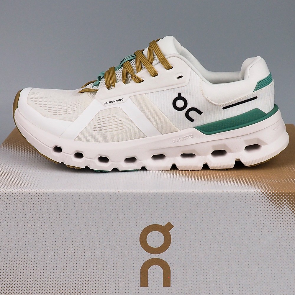 On Cloudrunner 2 Sneakers in Undyed/Green Women's Running Shoes Size 6-9.5