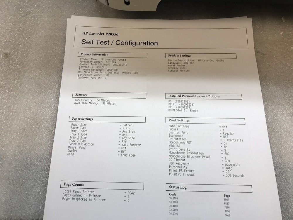 HP LaserJet P2055d Workgroup Laser Printer 9K Page Count Tested & Functional