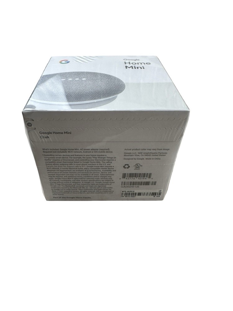 Google Home Mini Smart Speaker with Google Assistant - Chalk (GA00210-US)