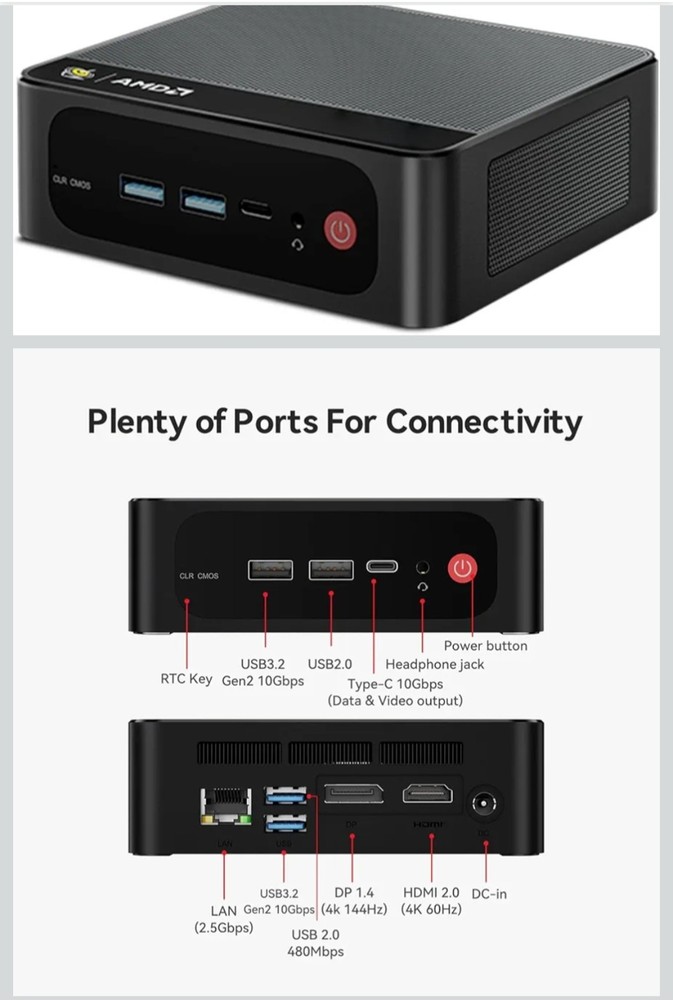 Ser Series Mini PC  AMD RYZEN 7  6800 PROCESSOR 24GB MEMORY 500 GB