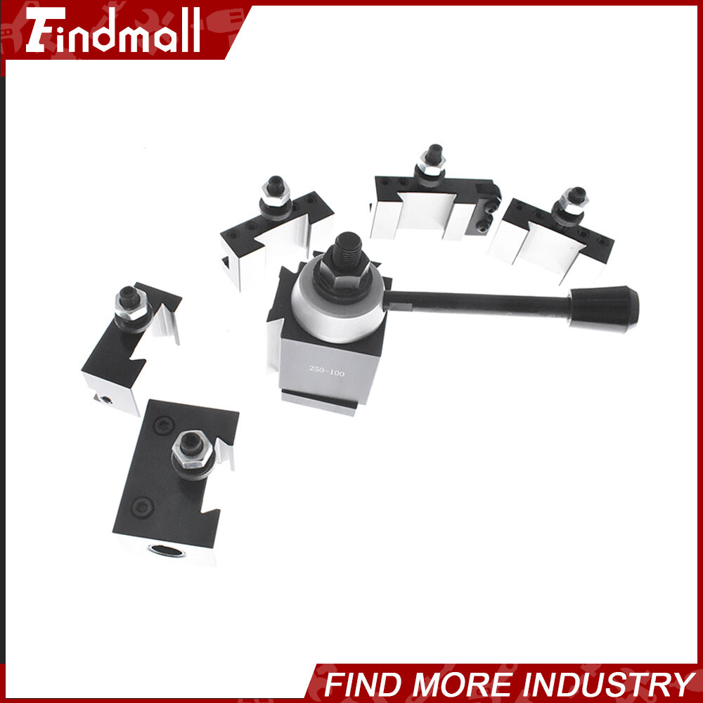 Quick Change Tool Post Holder Set AXA 250-100 Piston Type 6Pcs For Lathe 6 -12"