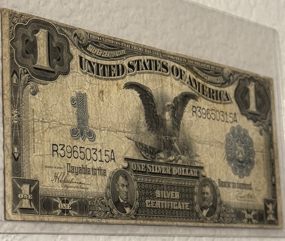 RARE 1899 $1 ONE DOLLAR “BLACK EAGLE” SILVER CERTIFICATE LARGE SIZE NOTE