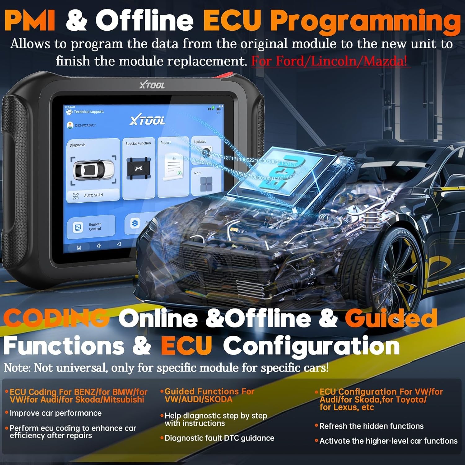 2025 Newest XTOOL D9S Online ECU Coding Full System Diagnostic Scanner 45+Resets