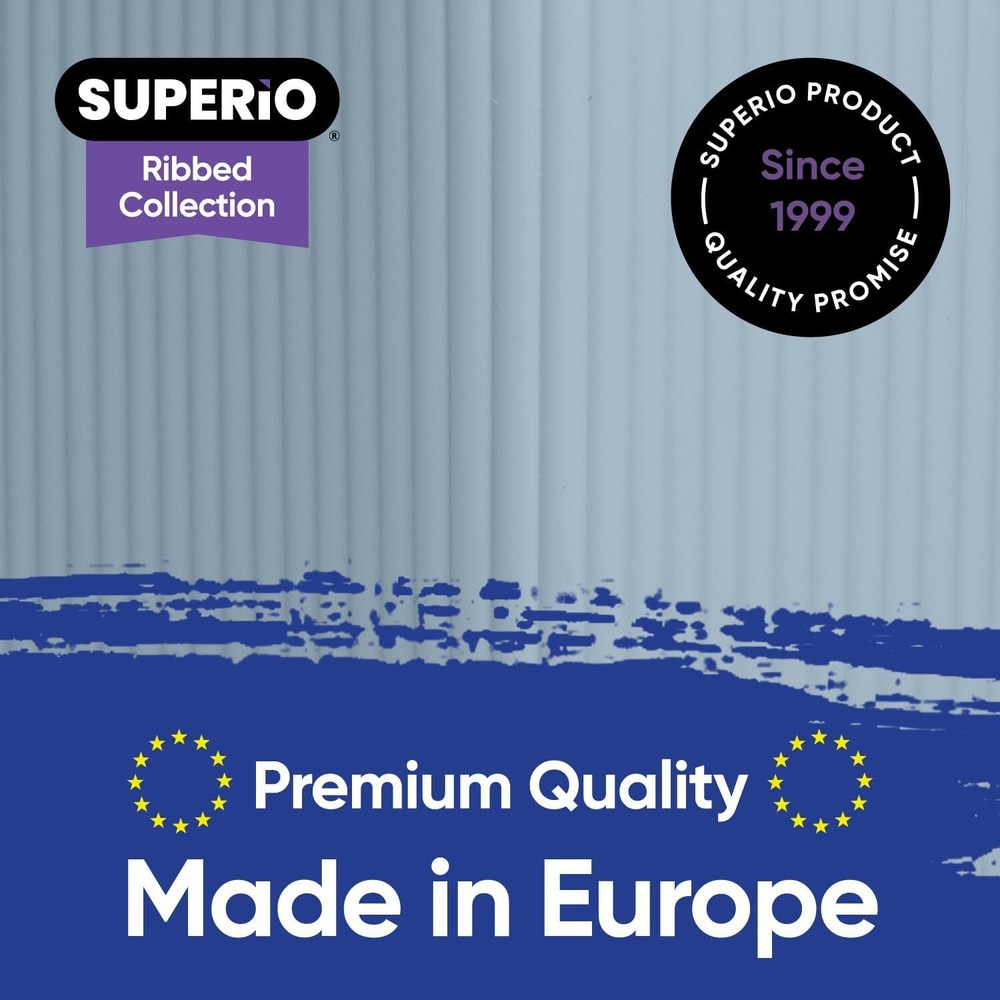 Superio 5L Small Ribbed Storage Bin- Plastic Storage Bin (1 Pack, Stone Blue)