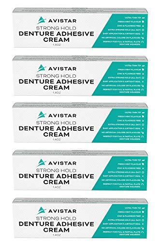 Denture Adhesive Cream 5 Pack Extra Strong Hold With Easy Application