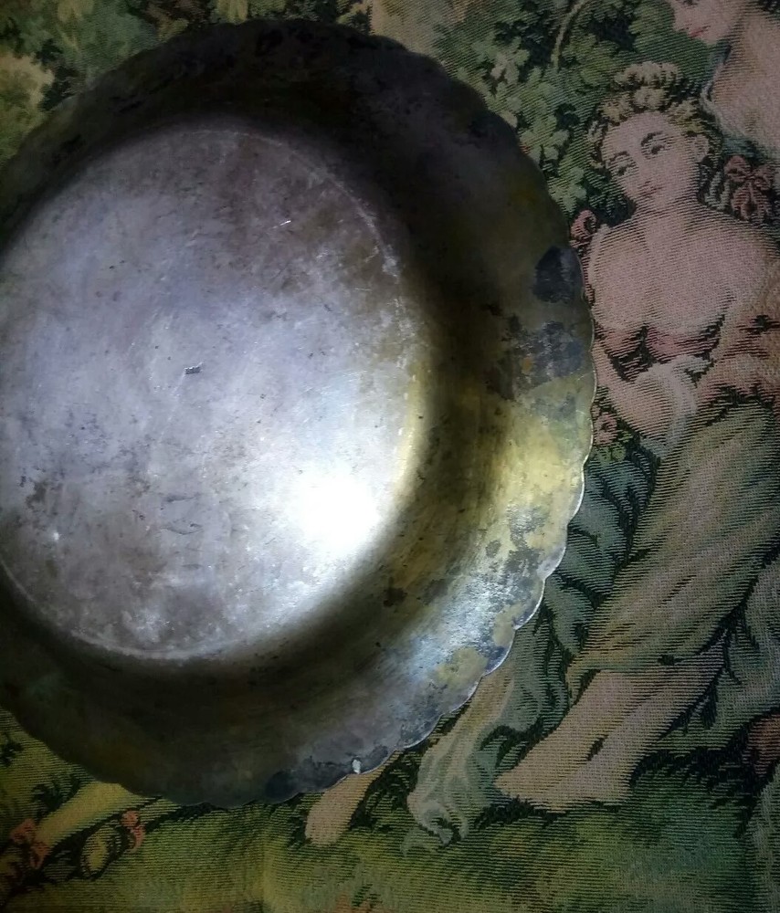 PERSIAN ART EXHIBITION GIGANTIC & MASSIVE ANTIQUE SIGNED SOLID SILVER TRAY