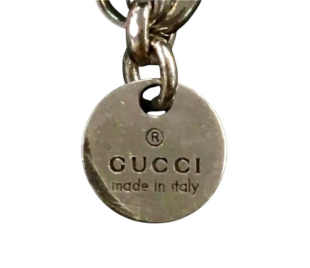 Authentic GUCCI Arabesque Interlocking G Silver 925 Pendant Necklace