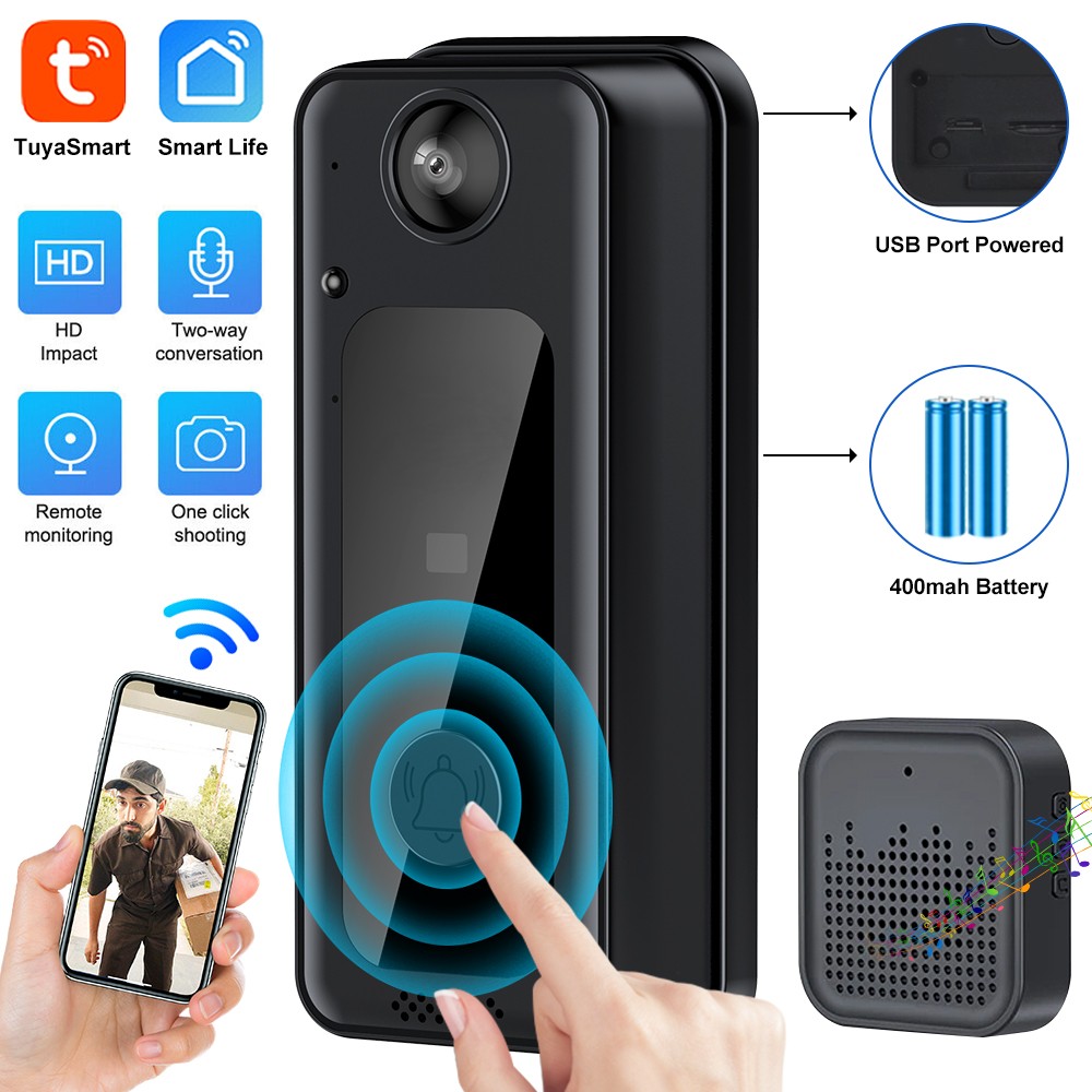 WiFi Smart Wireless Ring Doorbell Security Intercom Video Camera Door Bell Chime