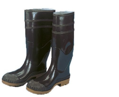 Black Boot - 16" PVC - Plain Toe