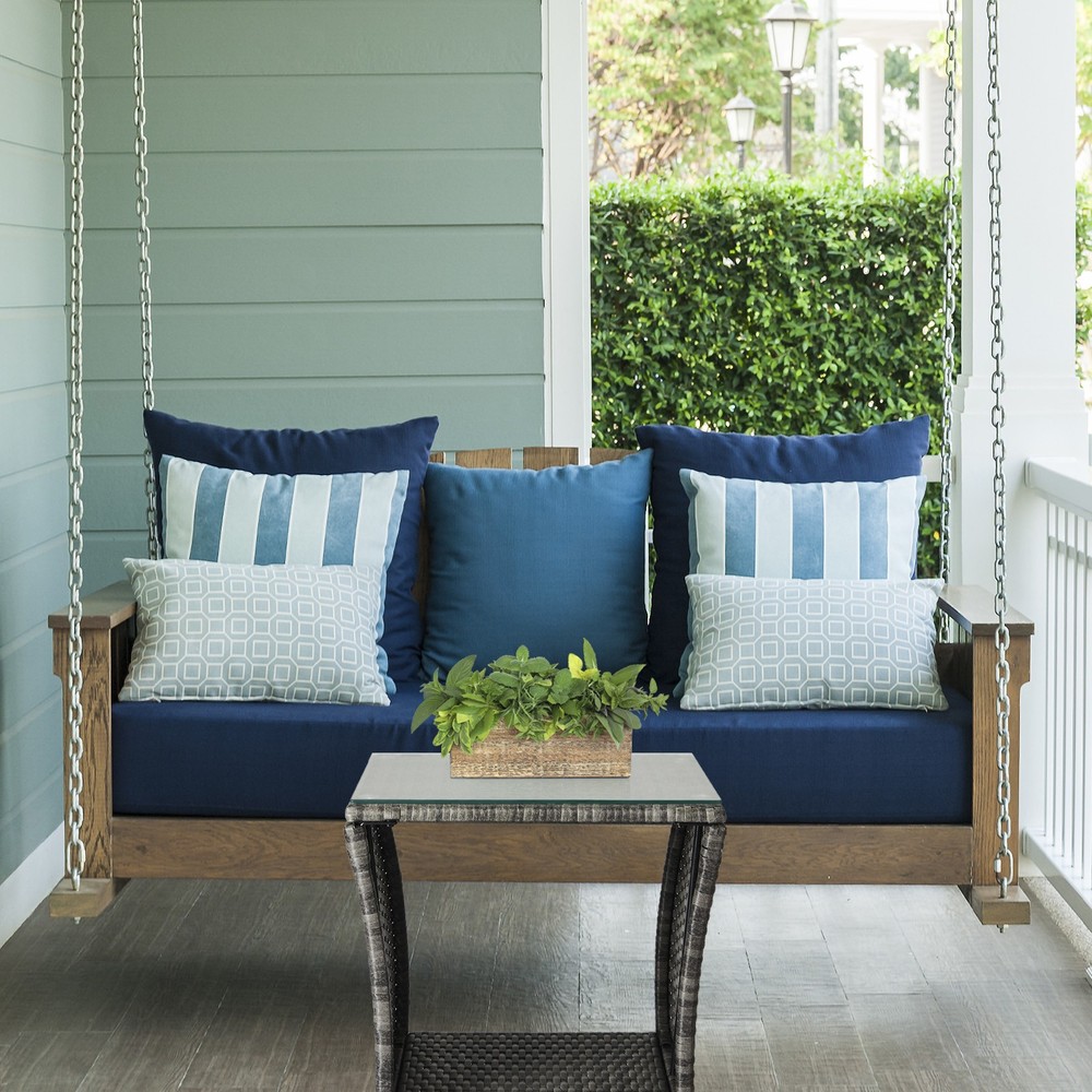 Outdoor Patio Wicker Side Table, Square End Table Bistro Coffee Table