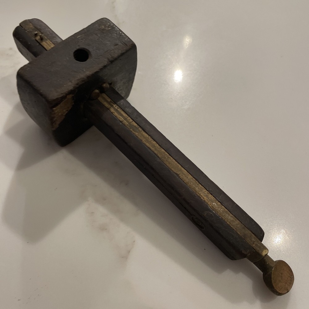 Primitive Wood Working Tool  Scribe Ruler - Missing One Knob