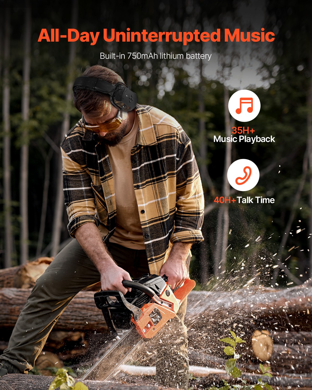 Safety Earmuffs Bluetooth Hearing Protection Ear Muffs Noise Reduction NRR23dB