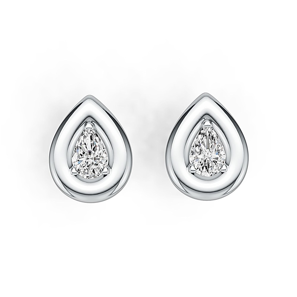 Sterling Silver Semi Mount Earrings Setting Pear PE 6x4mm Stud