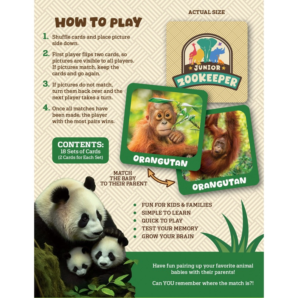 MasterPieces - Jr. Zookeeper Matching Game