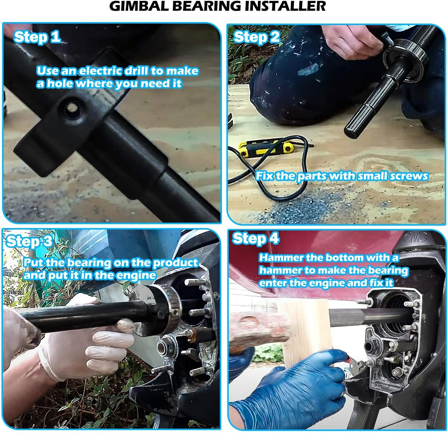 Mercruiser Alpha, Bravo Boat Gimbal Bearing Puller, Installer, Alignment tools