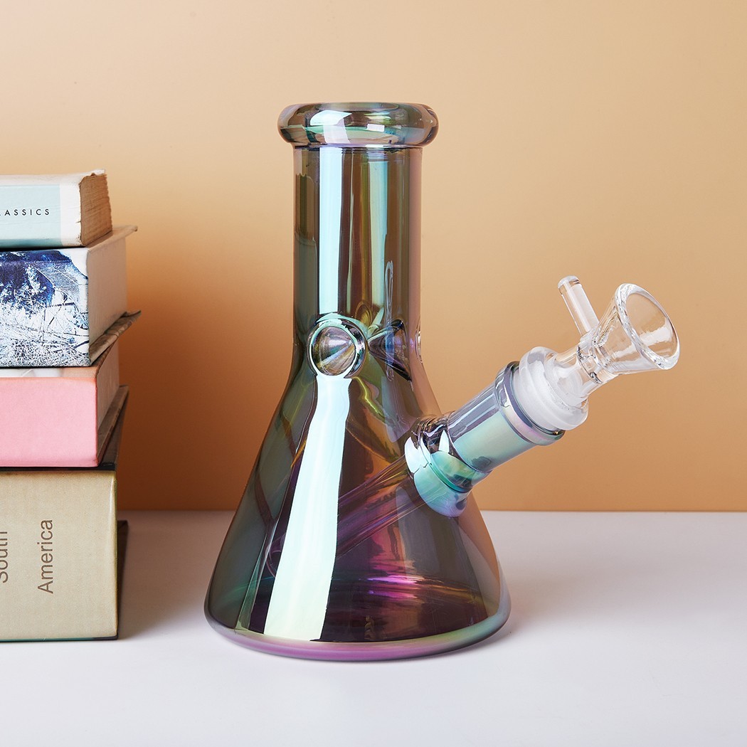 6.1" Mini Glass Bong Smoking Tobacco Glass Plating Water Pipe with 14mm Bowl