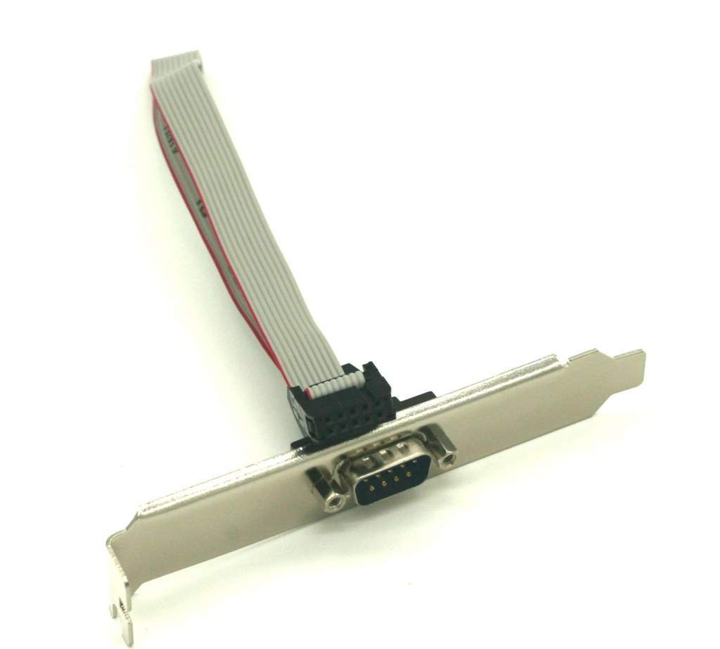 DB9M to IDC10 Serial COM Port Cable DTK RS232 Bracket for PC Motherboard 12In