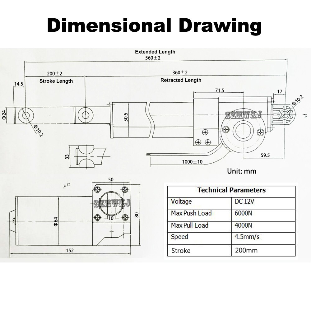 6000N DC 8" Linear Actuators &Controller DIY Single Axis Solar Tracker Sun Track