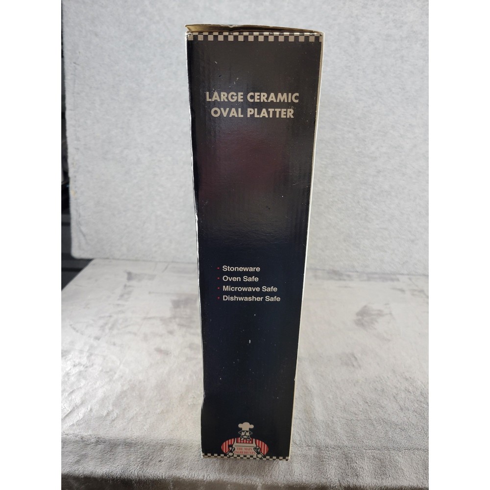 The Main Ingredients Large Ceramic Oval Solid White Platter Stoneware