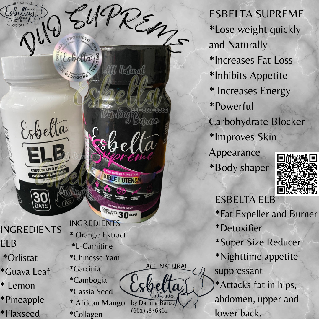DUOS NATURALES QUEMA GRASA ESBELTA SUPREME AND ELB.
