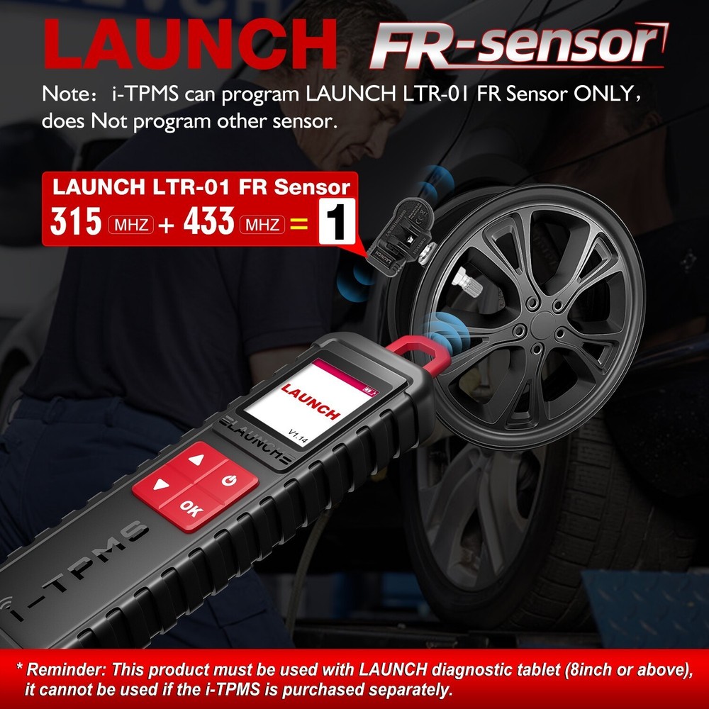 LAUNCH i-TPMS Handheld TPMS Service Tool Work with X-431 Scanner or i-TPMS APP*^