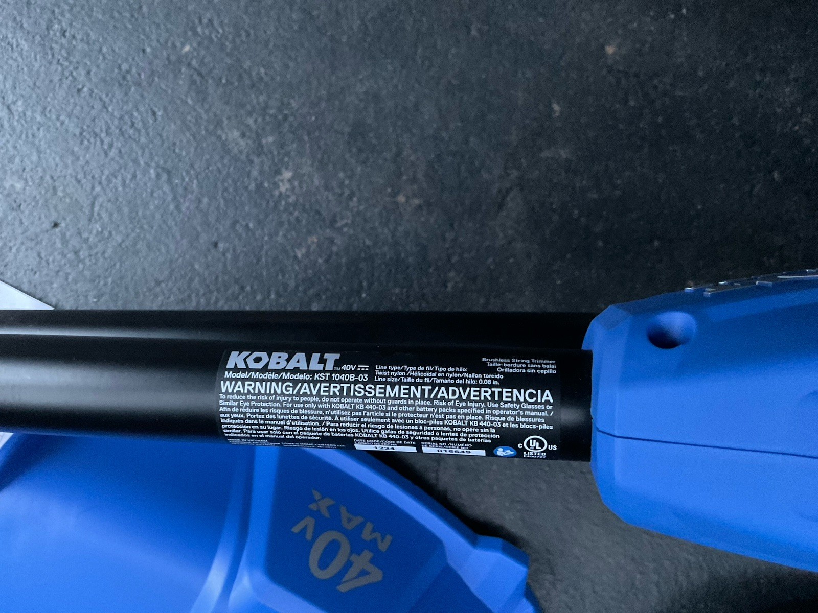 Kobalt 40-volt Max 15-in String Trimmer 3809908 Tool Only