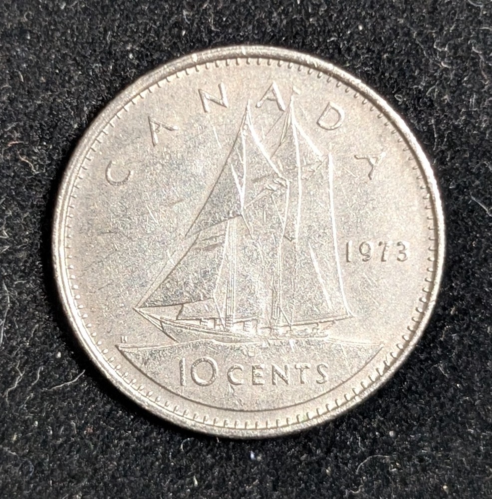 1973 Canada 10 Cents Circulated KM# 77.1