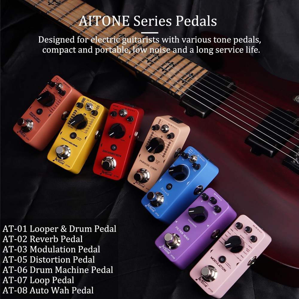 Modulation Pedal for Guitar with Chorus Flanger Tremolo Phaser Vibrato Multi ...