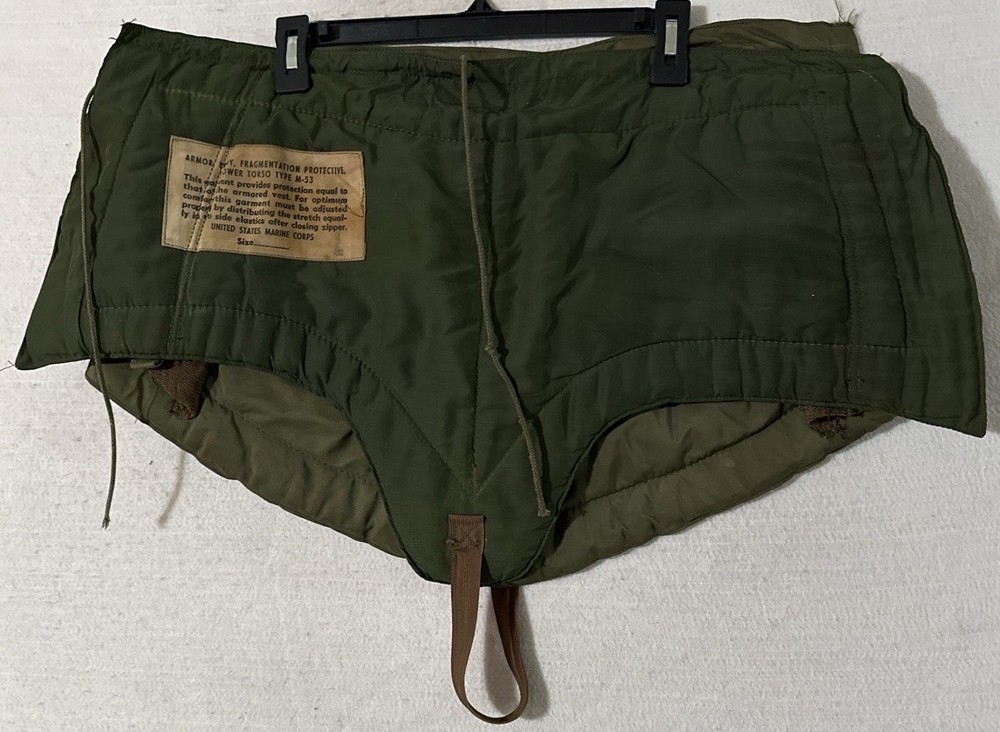 Vintage USMC M-53 Fragmentation Protective Lower Torso Panel Korean War