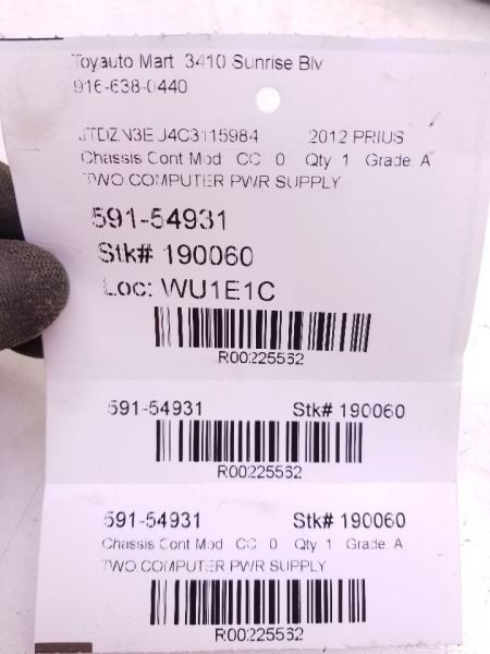 2012 TOYOTA PRIUS V POWER SOURCE COMPUTER MODULE ECM ASSEMBLY