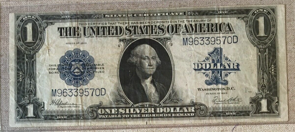 1923 $1 SILVER CERTIFICATE US LARGE NOTE, SPEELMAN/WHITE 9301