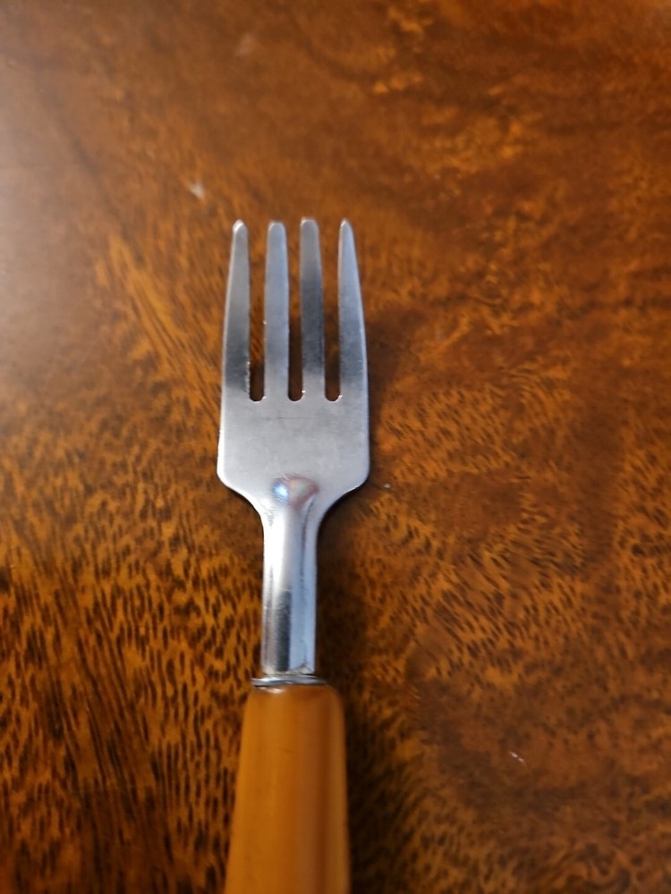 Vintage Butterscotch Bakelite Toddler Fork 5"