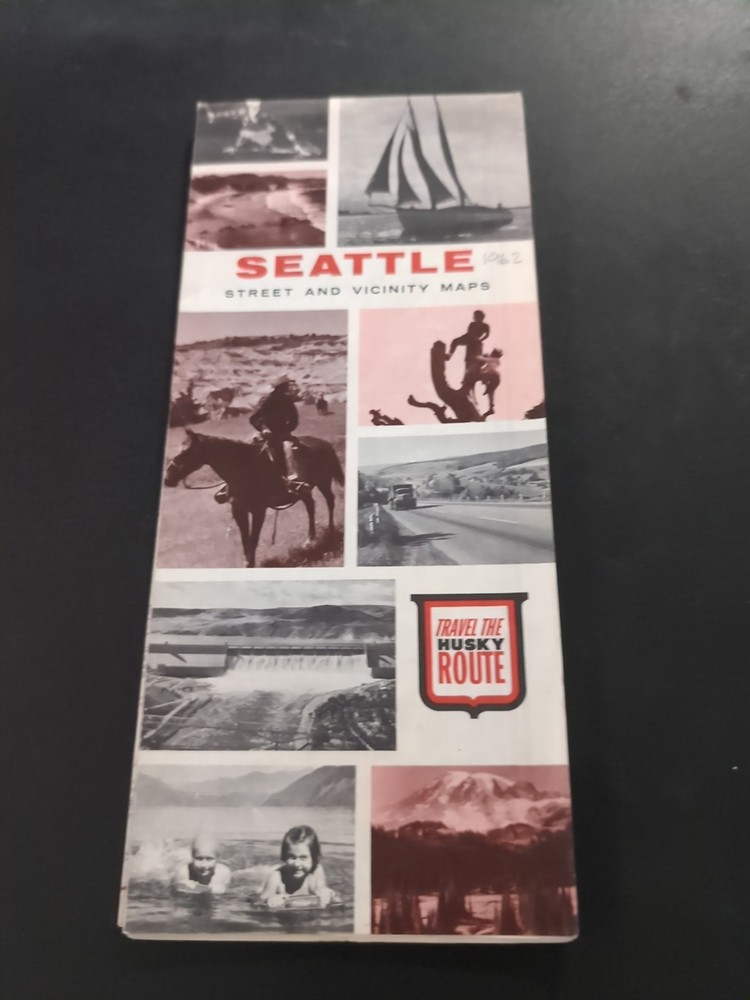 Seattle, Washington Guide Map 1962 Vicinity Husky Route