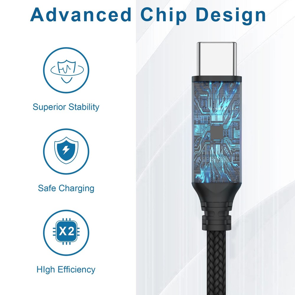 Extra Long USB Type-C 16ft Fast Charging Cable, C to A Quick 16foot, Grey
