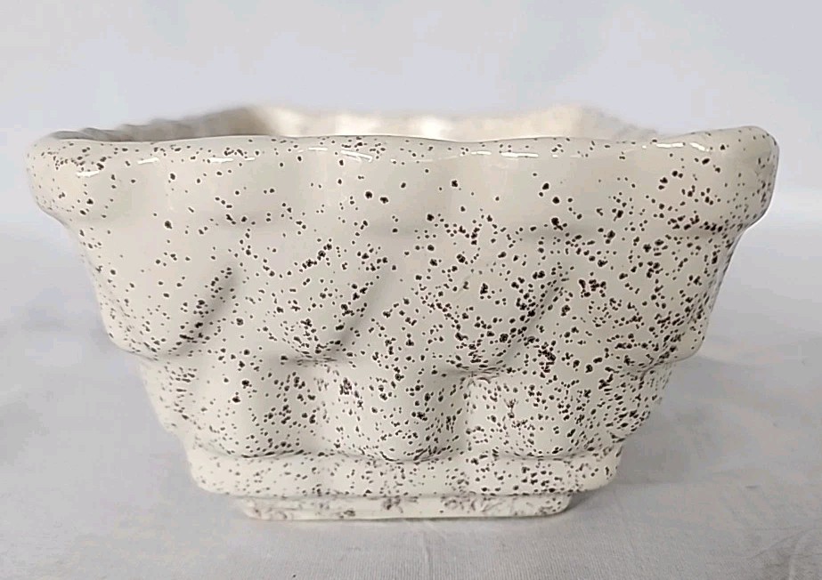Rectangular Planter 6" X 4" Cream Color With Speckles
