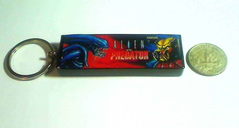Alien vs. Predator Arcade Marquee Coin Door accessory Keychain