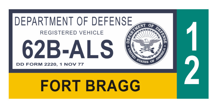 4" department of defense fort bragg customized vehicle sticker decal usa made