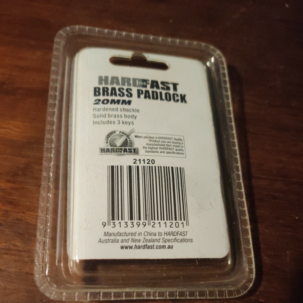 Brass Padlock 20mm Includes Three Keys HardFast