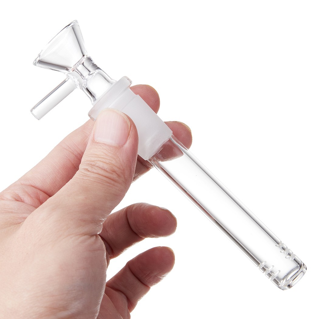 2-Pack 4.3'' 14mm Glass Downstem and 14mm Male Bowl Piece for Glass Bong