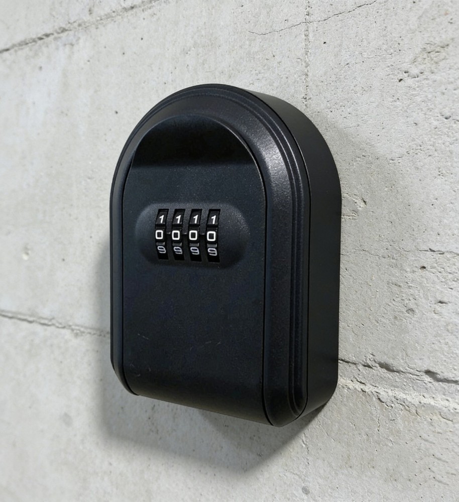 Variable 4 Digit Password ABS Plastic Wall Mounted Key Box Black Key Safe Box