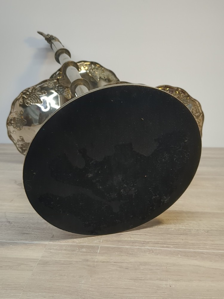 Vintage Godinger Silver Co. 4-tier rotating server with a grape/leaf design.