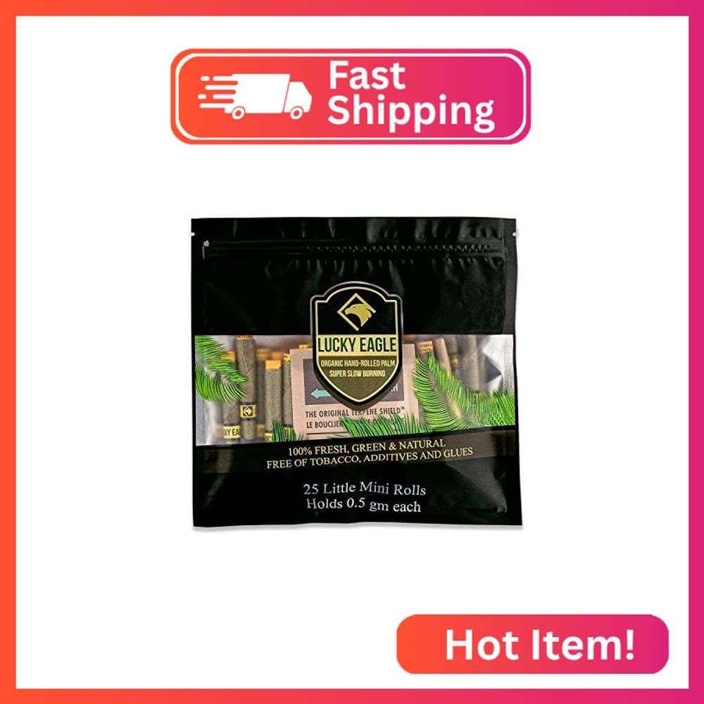 Lucky Eagle Pre Rolled Cones - Hand Rolled Palm Leaf Rolls With Corn Husk Filter