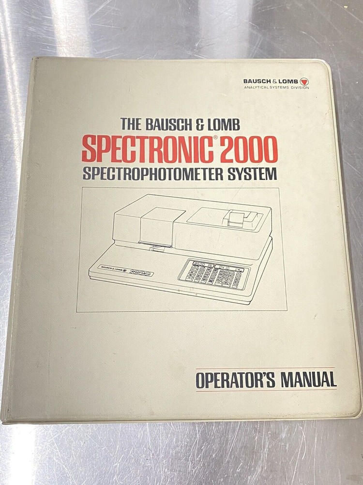 Bausch & Lomb Spectronic 2000 - Users Guide / Manual / Instruction Book