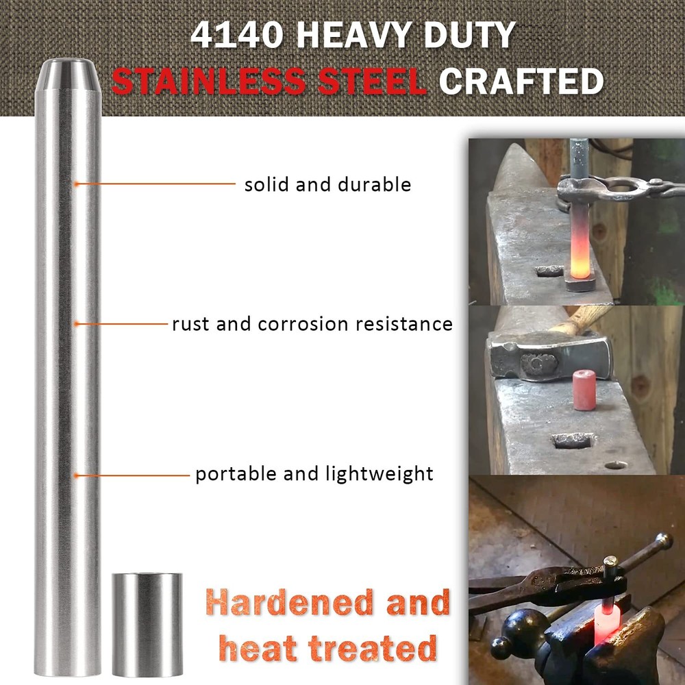 Blacksmith Rivet Doming Tool Set Rivet Heading Bucking Dome Tools for Size 1/2”