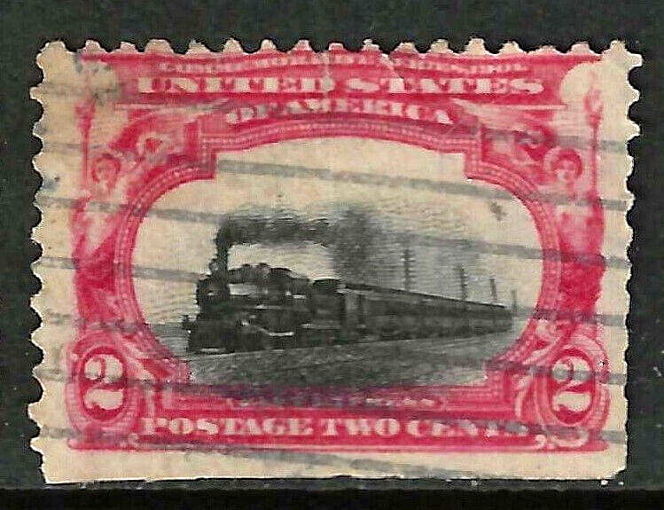 Sc #295 Dramatic Vignette Shift Error Low Train 2 Cent PAN AM 1903 US 14F62