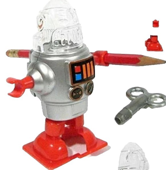 New Robot Sharpener Wind up Walking Retro Pencil Sharpener 4 Different Colors