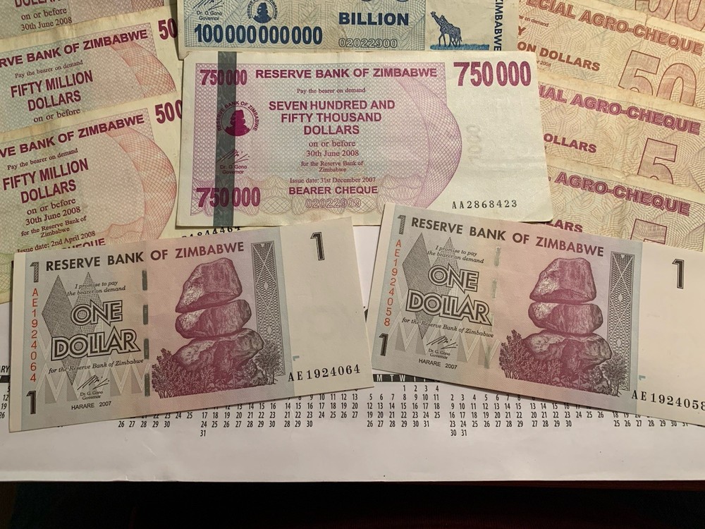 Zimbabwe Random Notes Money Currency Hyperinflation