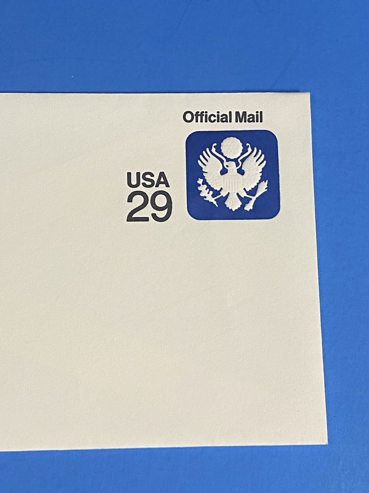 U084 EAGLE EMBLEM OFFICIAL BUSINESS 29c ENVELOPE 1991