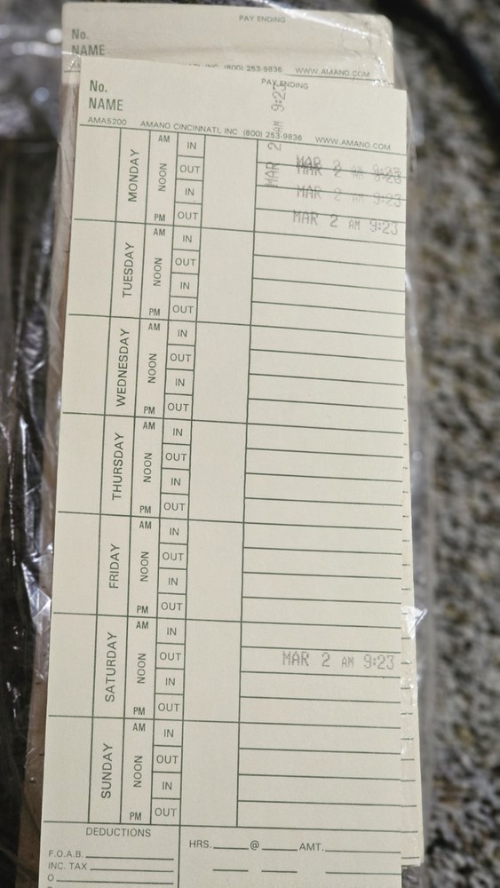 Amano TCX-11 Electronic Time Clock | Tested & Working | Includes Keys & Cards