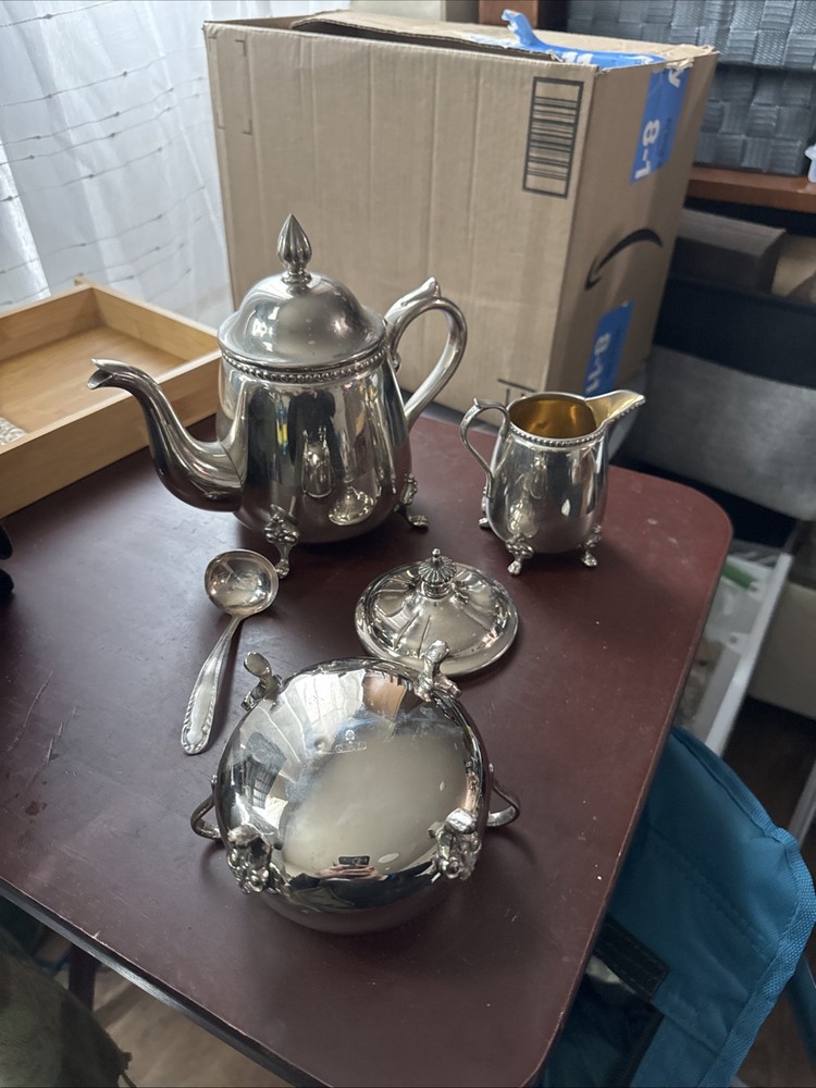 Coffee core WMF ostrich brand Art Deco jug milk sugar tray